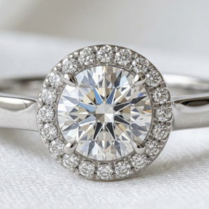 18 Carat White Gold Diamond Halo Ring