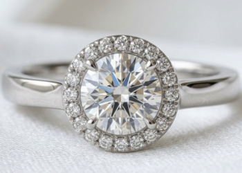 18 Carat White Gold Diamond Halo Ring