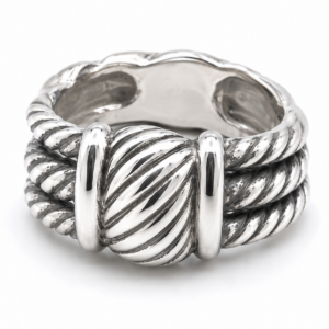 925 Silver Cable Motif Dome Ring