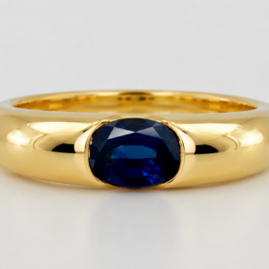 Cartier 18ct Yellow Gold Sapphire Ellipse Ring - Circa 1992