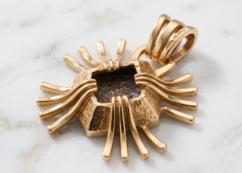 Late Modernist 18ct Gold Statement Pendant