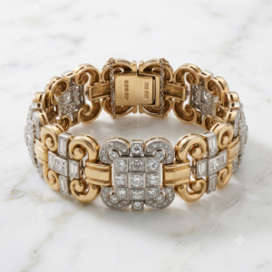 Diamond & Gold Articulated Link Bracelet