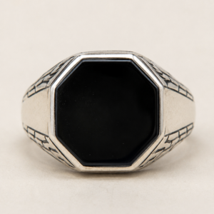 Sterling Silver Black Onyx Signet Ring